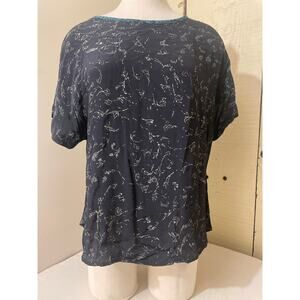 Platinum by Dorothy Schoelen Vintage Blouse Large Womens Shirt Made in USA Rayon